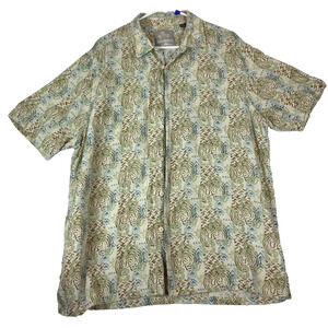Margaritaville Men's Tropical Silk and‎ Linen Blend Short Sleeve Shirt Size XL